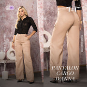 Pantalón Palazzo Cargo Beige Mujeron Ivanna - 42