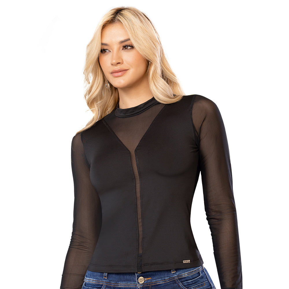 Blusa Ajustada Negra TyT Olivo