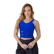 Crop Top Ajustado Azul Mujerón 16265