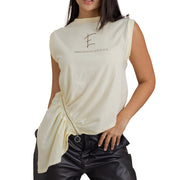 Blusa Sin Mangas Amarilla Mujerón 16502 — detalle de la prenda