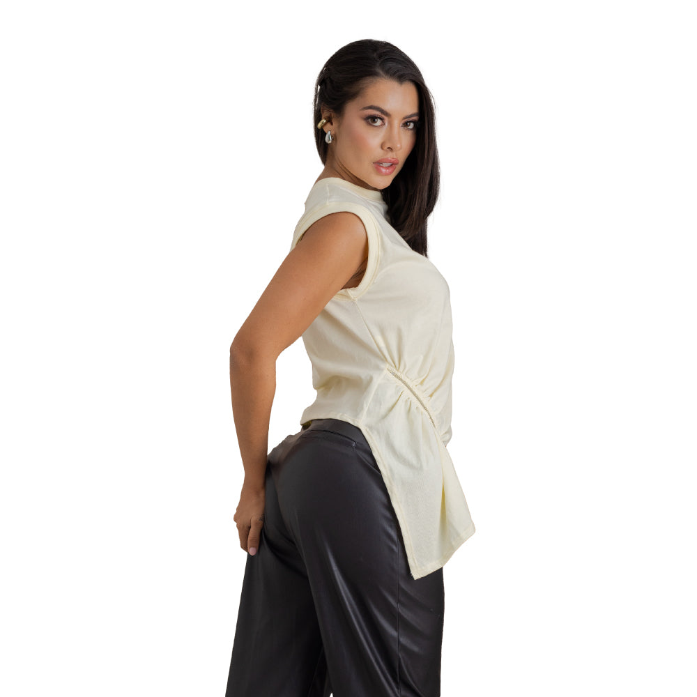 Blusa Sin Mangas Amarilla Mujerón 16502 — vista posterior