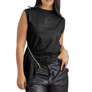 Blusa Ajustada Negra Mujerón 16502 — detalle de la prenda