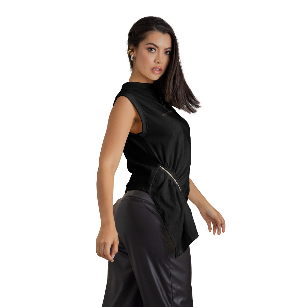 Blusa Ajustada Negra Mujerón 16502 — vista posterior