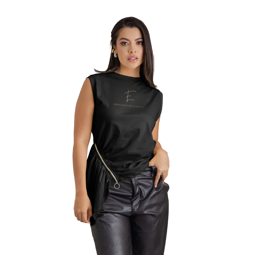 Blusa Ajustada Negra Mujerón 16502