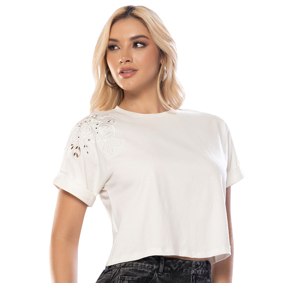 Camiseta Silueta Amplia Beige TyT Oregano