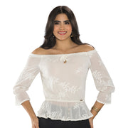 Blusa Cuello Bandeja Marfil TyT Navas