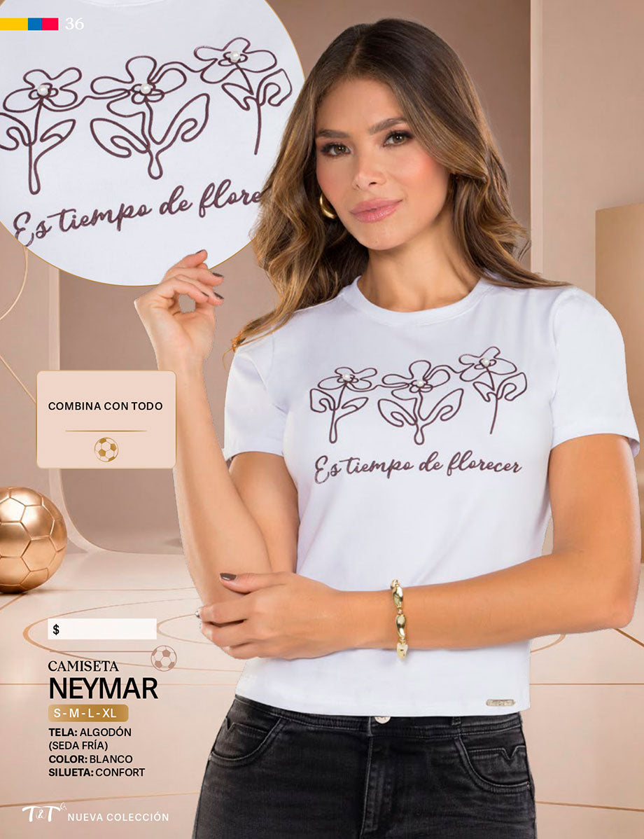 Polera Manga Corta Blanca Tyt Neymar - foto 7