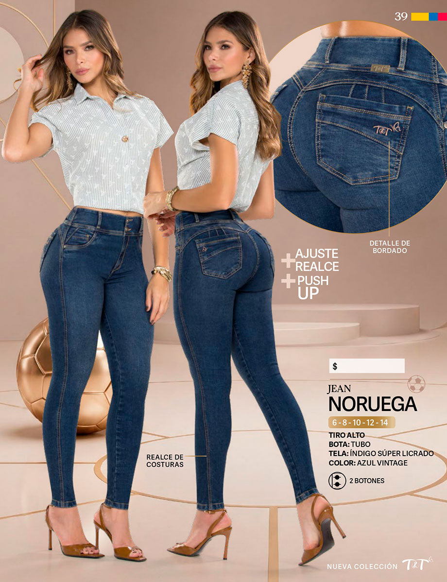 Jean Push Up Tiro Alto Azul Tyt Jeans Noruega - foto 6