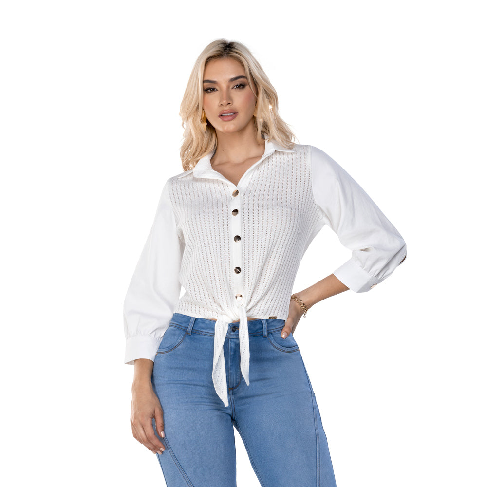 Camisa Silueta Confort Hueso TyT Paladio