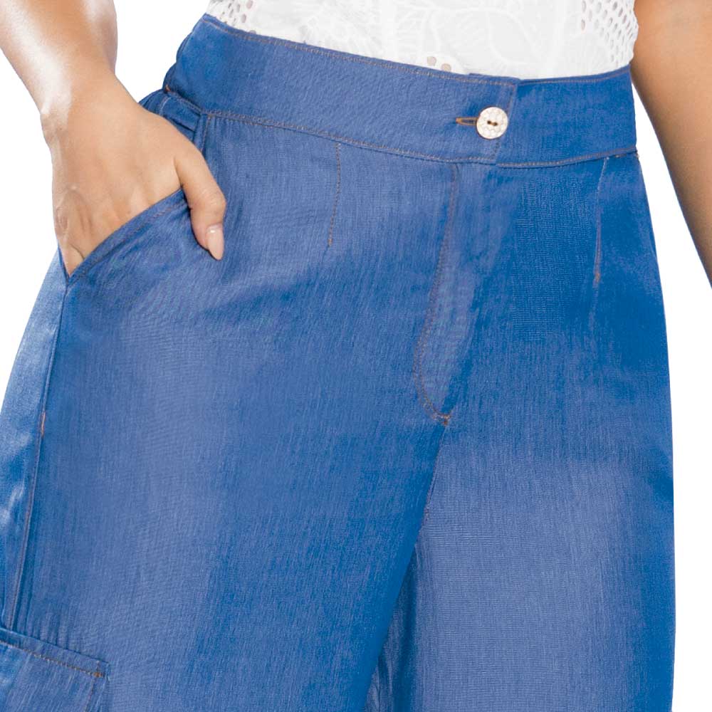 Palazzo Tiro Alto Azul Medio Tyt Jeans Rancho - 40