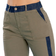 Jeans Dril Tiro Alto Verde Salvia Tyt Oeste - 40