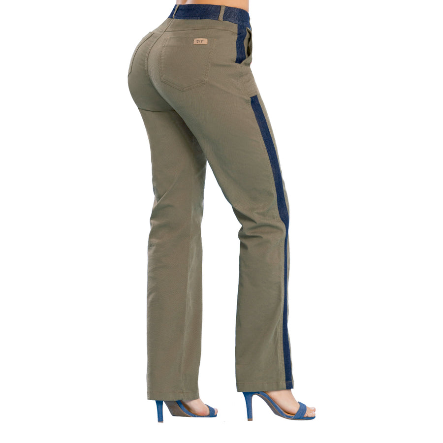 Jeans Dril Tiro Alto Verde Salvia Tyt Oeste - 36
