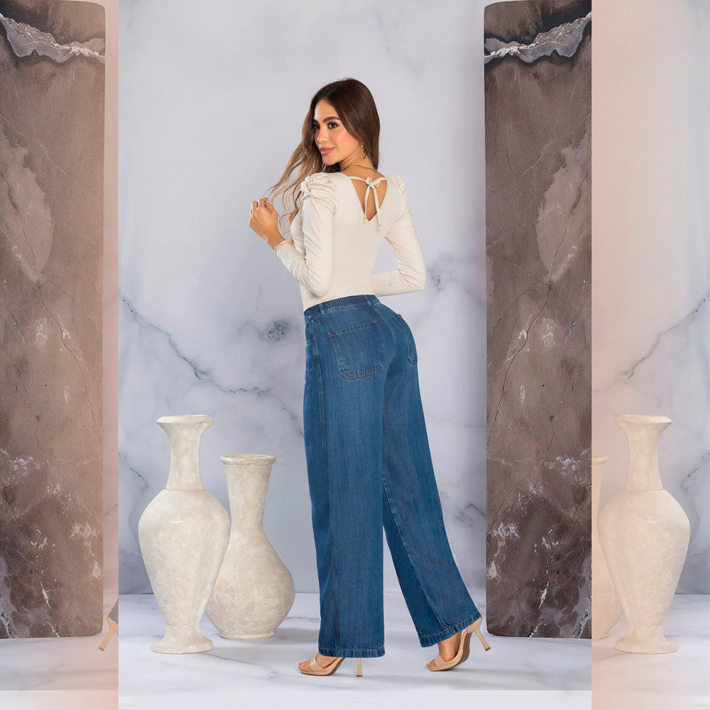 Jeans Baggy Tiro Alto Azul Tyt Piedad - 40