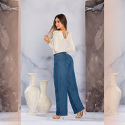 Jeans Baggy Tiro Alto Azul Tyt Piedad - 40