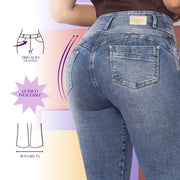 Jeans Push Up Azul Petróleo Tyt Placer - 42