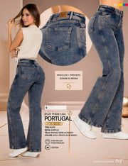 Jean Wide Leg Tiro Alto Azul Tyt Jeans Portugal - foto 7