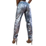 Jeans Push Up Tiro Alto Destroyer Azul Real Jeans 212-Silver