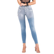 Jean 3D Push Up Azul Real Jeans Plata - 38