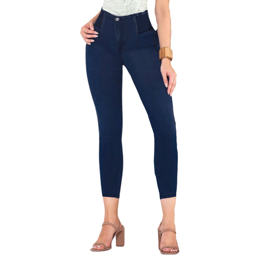 Jean Push Up Tiro Alto Azul Petróleo Real Jeans Milagros - 36