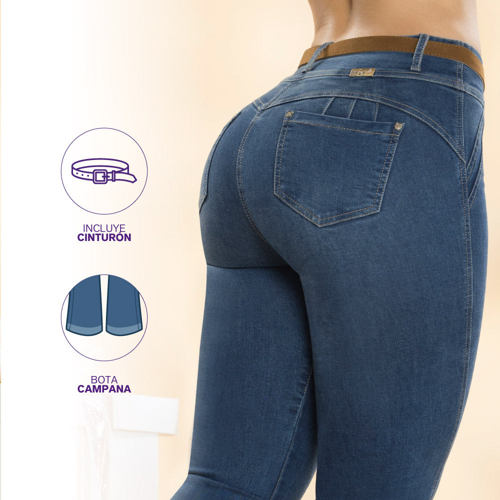 Jean Push Up Campana Azul Tyt Jeans Puertocarreño - 40