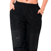 Pantalón Jogger Urbano Negro Metalizado Mujerón Urb008 — detalle frontal