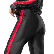 Pantalón Urbano Acampanado Negro Franja Roja Mujerón Urb0011 — detalle posterior