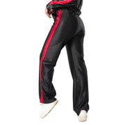 Pantalón Urbano Acampanado Negro Franja Roja Mujerón Urb0011