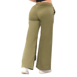 Pantalón Culotte Verde Oliva Franjas Blancas Mujerón Urb0013