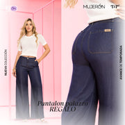 Jeans Palazzo Azul Mujeron Regalo