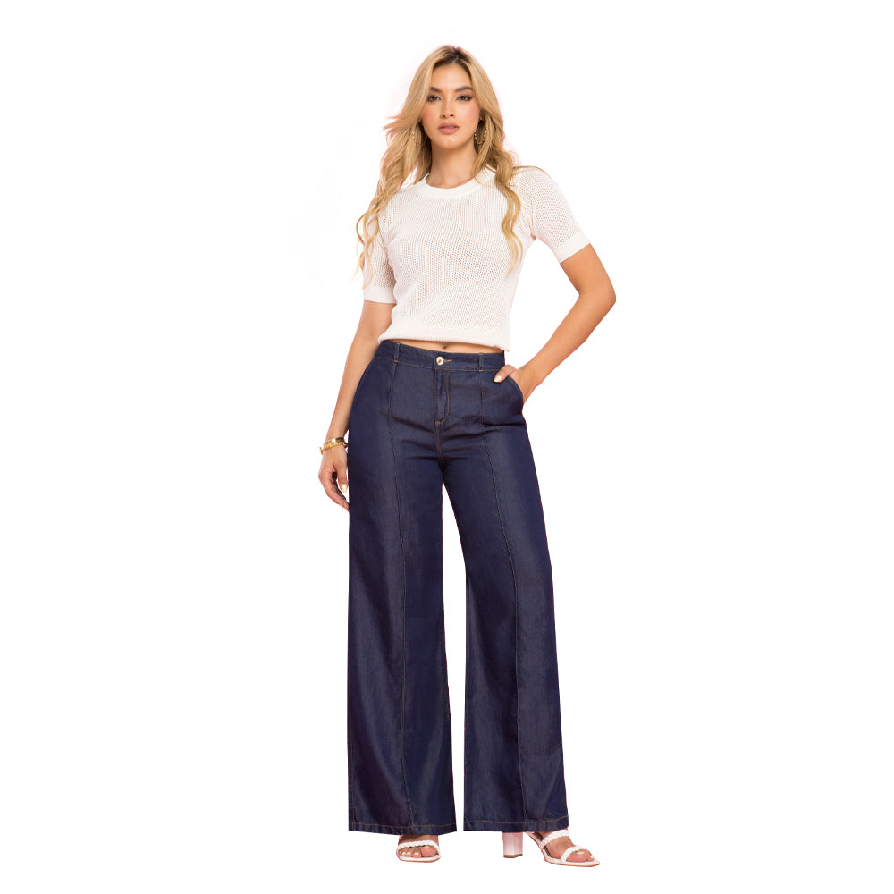 Jeans Palazzo Azul Mujeron Regalo - 42