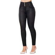 Pantalón Skinny Efecto Cuero Negro TyT Salinas