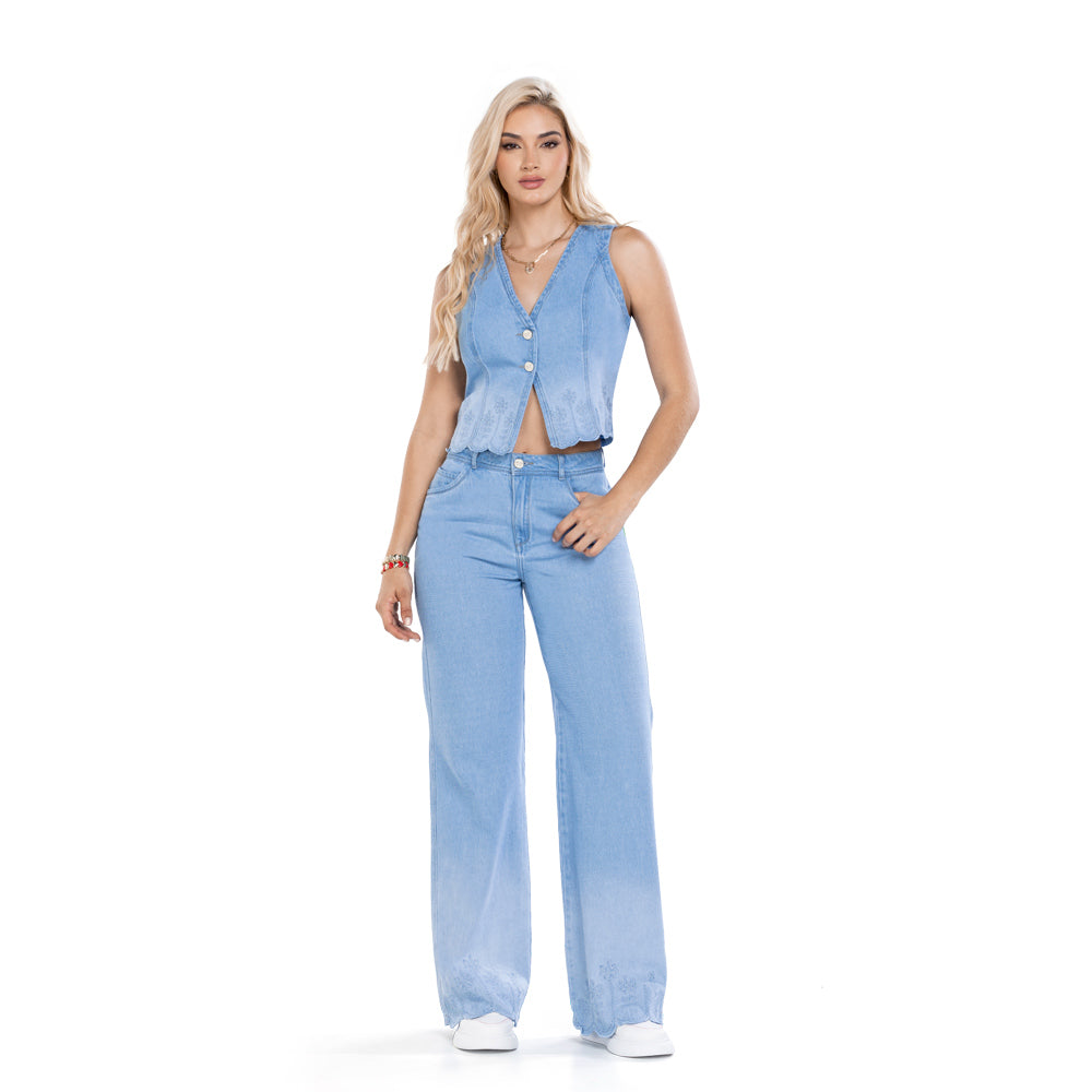 Jean Palazzo Azul Claro Sharapova - 42