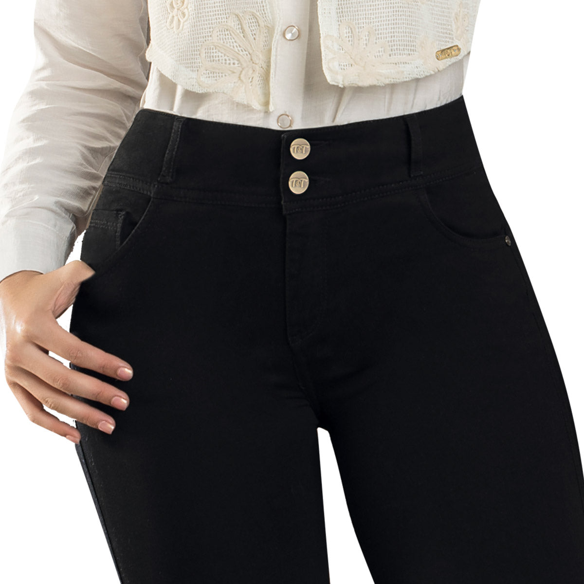 Jean Push Up Tiro Alto Negro Tyt Jeans Soledad - foto 3