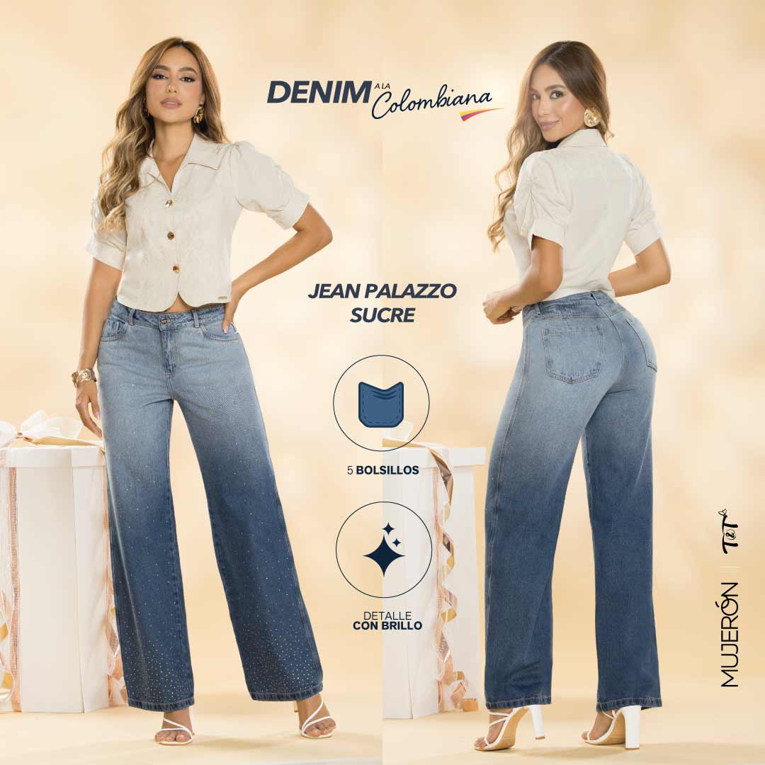 Jeans Palazzo Azul Tyt Jeans Sucre