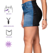 Falda Tiro Alto Duotono Black And Blue Truccos T17032149 — detalle de la prenda