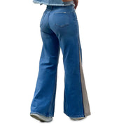 Jean Wide Leg Tiro Alto Rayas Azul Trucco'S T22107715 - 38