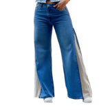 Jean Wide Leg Tiro Alto Rayas Azul Trucco'S T22107715