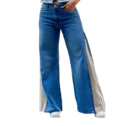 Jean Wide Leg Tiro Alto Rayas Azul Trucco'S T22107715 - 36