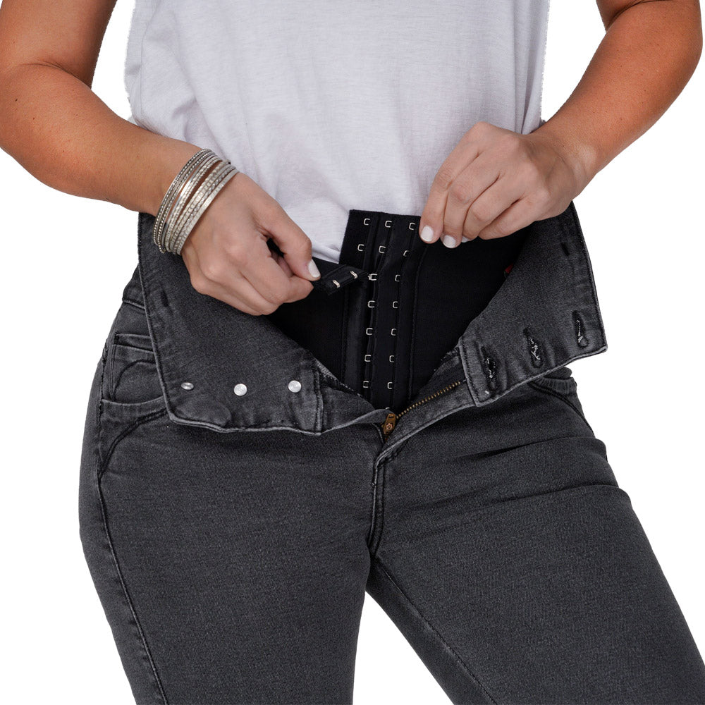 Jeans Push Up Faja Gris Truccos T22113183 - 38