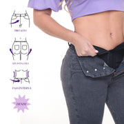 Jeans Push Up Faja Gris Truccos T22113183 - 42