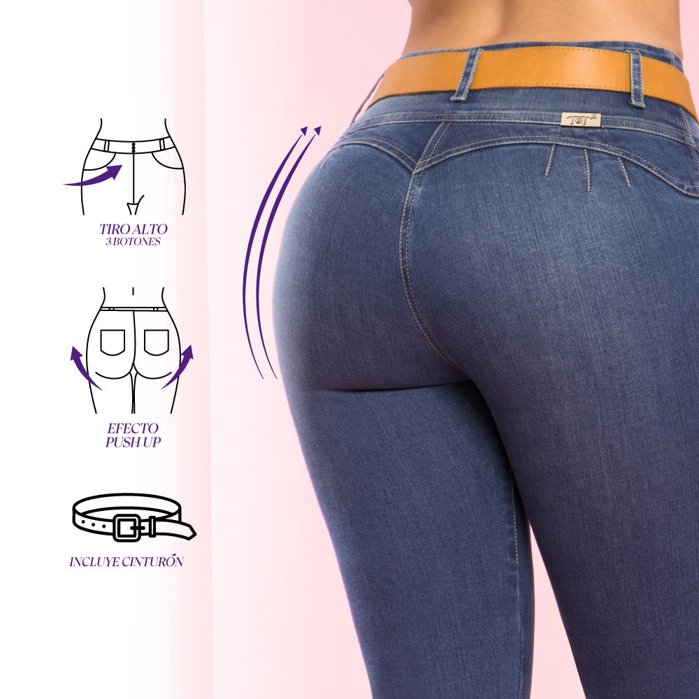 Jeans Push Up Azul Mujeron Ternura - 40