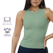 Blusa Ajustada Nylon Verde THModa 13105 — detalle de la prenda