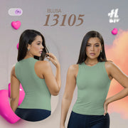 Blusa Ajustada Nylon Verde THModa 13105