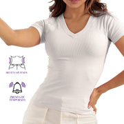Blusa Ajustada Blanca Mujerón 14868 — detalle de la prenda