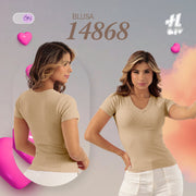 Blusa Ajustada Camel Mujerón 14868