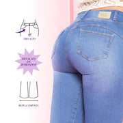 Jeans Push Up Campana Azul Mujeron Titanic - 40