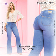 Jeans Push Up Campana Azul Mujeron Titanic - 46