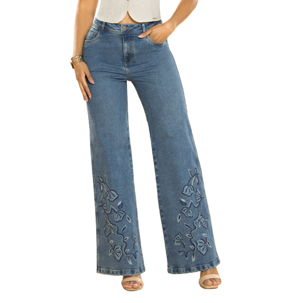 Jean Push Up Wide Leg Azul Vintage Tyt Tolima - 38