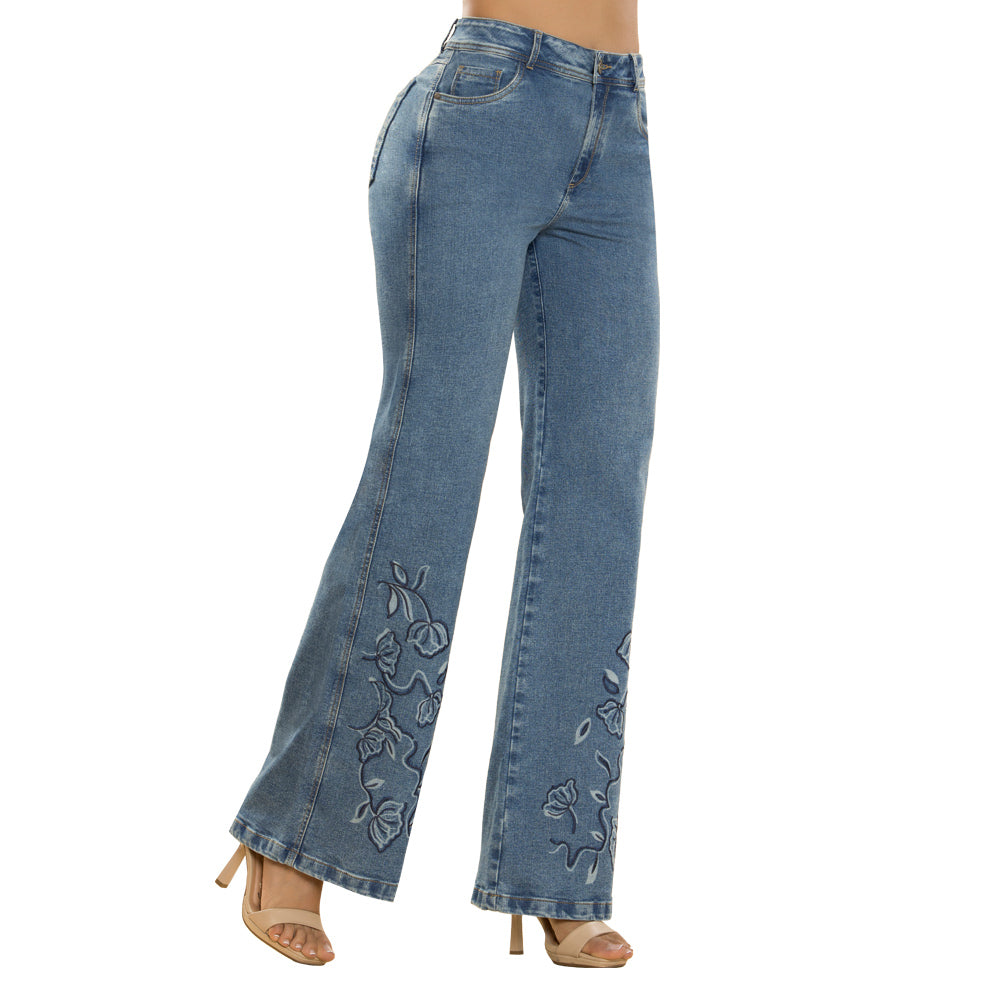 Jean Push Up Wide Leg Azul Vintage Tyt Tolima - 40