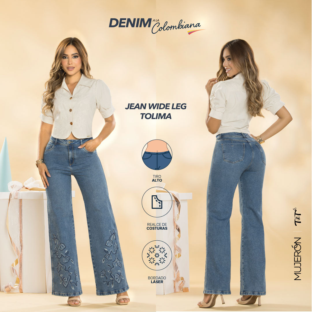 Jean Push Up Wide Leg Azul Vintage Tyt Tolima